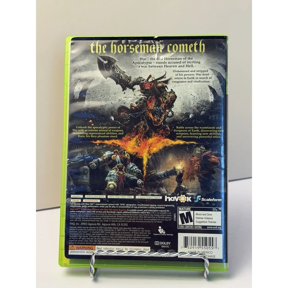 Darksiders XBOX 360 Video Game Vigil 2010 XBOX Live CIB Complete